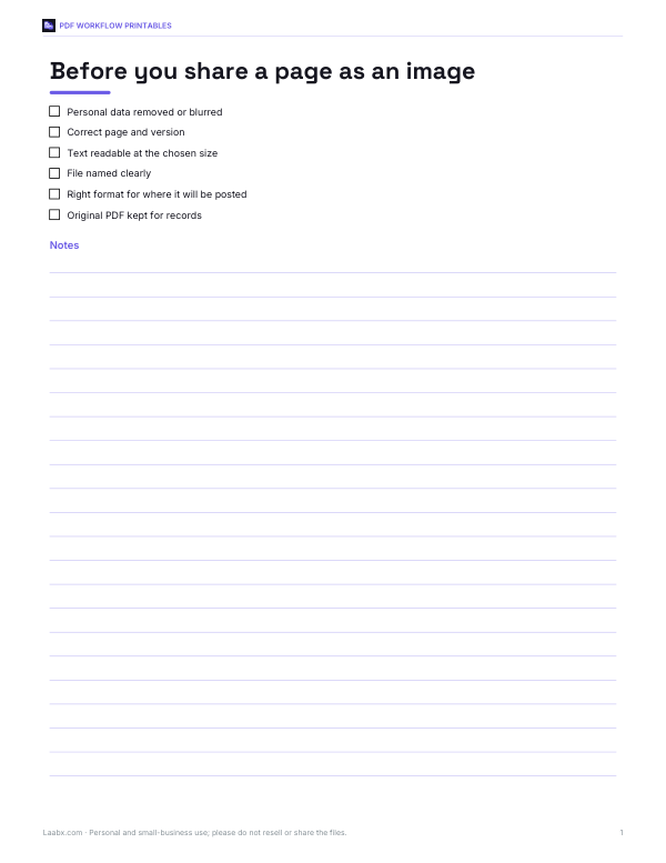 Preview of Printable Review Checklist